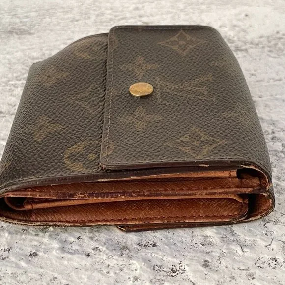 Vintage Louis Vuitton Wallet Card Holder Brown leather Made in France Authentic - Picture 2 of 11